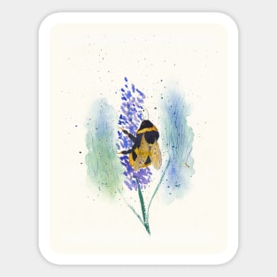 Bumblebee on Purple Flower Sticker